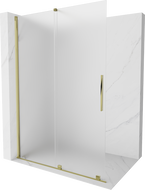 Mexen Velar Schiebetür-Walk-in-Duschwand 150 x 200 cm, satiniert 8 mm, gold - 871-150-000-33-50