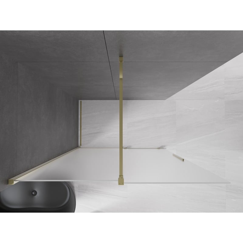 Mexen Velar Duschwand verschiebbar Walk-in 160 x 200 cm, Frost 8 mm, Gold - 871-160-000-33-50