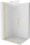 Mexen Velar Walk-In Duschwand Schiebetür 80 x 200 cm, Satiniert 8 mm, Gebürstet Gold - 871-080-000-33-55