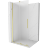 Mexen Velar verschiebbare Duschwand Walk-in 90 x 200 cm, Frost 8 mm, gebürstetes Gold - 871-090-000-33-55