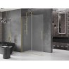 Mexen Velar Duschwand Walk-in 130 x 200 cm, frost 8 mm, gebürstetes Gold - 871-130-000-33-55
