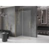 Mexen Velar Walk-in-Schiebeduschwand 160 x 200 cm, mattiert 8 mm, gebürstetes Gold - 871-160-000-33-55