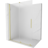 Mexen Velar Duschwand verschiebbar Walk-in 150 x 200 cm, Frost 8 mm, gebürstetes Gold - 871-150-000-33-55