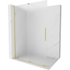 Mexen Velar Walk-in-Schiebeduschwand 160 x 200 cm, mattiert 8 mm, gebürstetes Gold - 871-160-000-33-55
