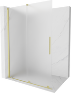 Mexen Velar Walk-in-Schiebeduschwand 160 x 200 cm, mattiert 8 mm, gebürstetes Gold - 871-160-000-33-55