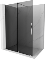 Mexen Velar Duschwand Schiebetür Walk-in 140 x 200 cm, Grafit 8 mm, Chrom - 871-140-000-43-01