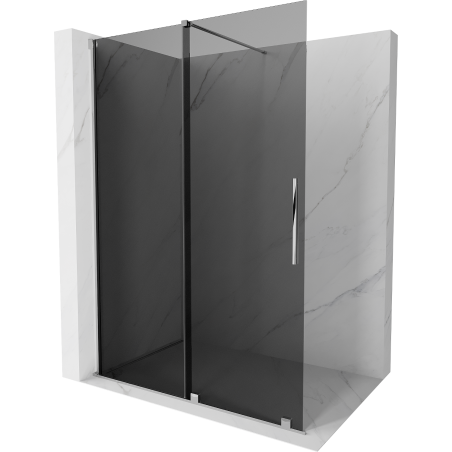 Mexen Velar Duschwand zum Schieben Walk-in 160 x 200 cm, Graphit 8 mm, Chrom - 871-160-000-43-01