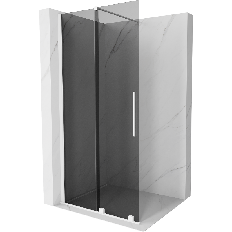 Mexen Velar Dusche Wand beweglich Walk-in 70 x 200 cm, grafit 8 mm, weiß - 871-070-000-43-20