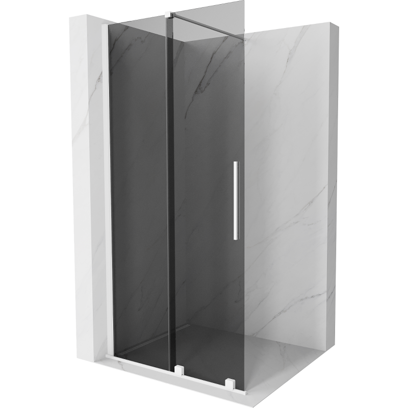 Mexen Velar Duschwand Schiebetür Walk-in 70 x 200 cm, graphit 8 mm, weiß - 871-070-000-43-20