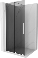 Mexen Velar Duschwand verschiebbar Walk-in 90 x 200 cm, graphit 8 mm, weiß - 871-090-000-43-20