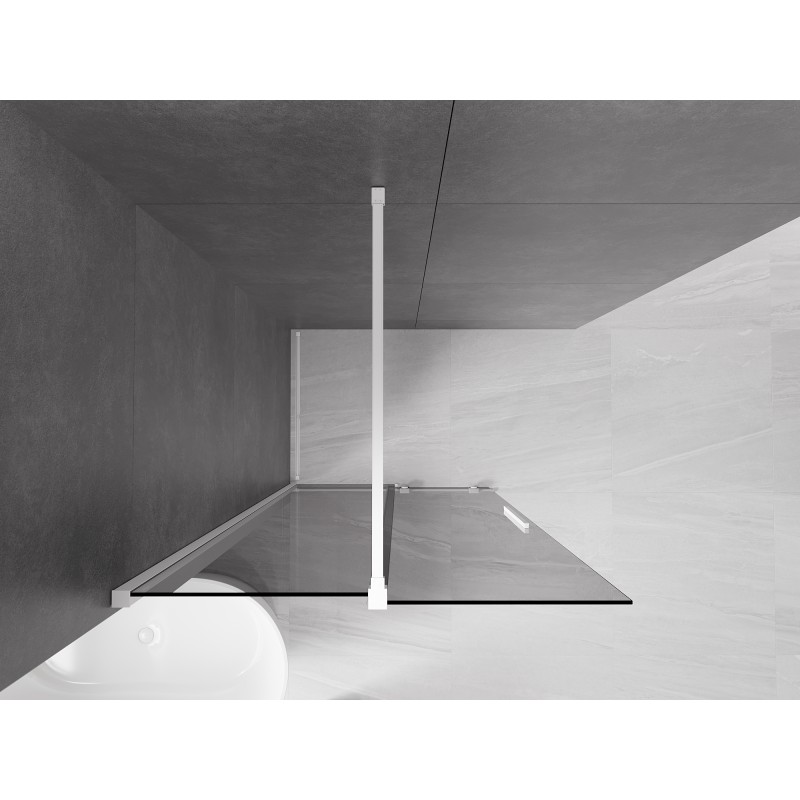 Mexen Velar Walk-In Duschwand, Schiebetür 110 x 200 cm, Grafit 8 mm, Weiß - 871-110-000-43-20