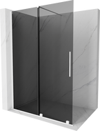 Mexen Velar Duschwand zum Schieben Walk-in 130 x 200 cm, grafit 8 mm, weiß - 871-130-000-43-20