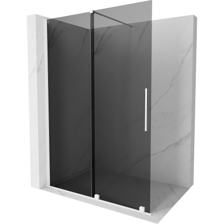 Mexen Velar Duschwand zum Schieben Walk-in 160 x 200 cm, grafit 8 mm, weiß - 871-160-000-43-20