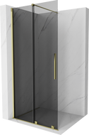 Mexen Velar Duschwand Schiebewand Walk-in 70 x 200 cm, Graphit 8 mm, Gold - 871-070-000-43-50