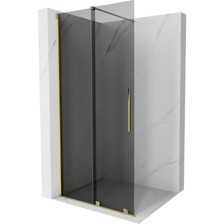 Mexen Velar Walk-in Duschwand 75 x 200 cm, grafit 8 mm, gold - 871-075-000-43-50