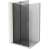 Mexen Velar Schiebeduschwand Walk-in 120 x 200 cm, Graphit 8 mm, Gold - 871-120-000-43-50