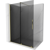 Mexen Velar Schiebeduschwand Walk-in 130 x 200 cm, Graphit 8 mm, Gold - 871-130-000-43-50