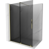 Mexen Velar Duschwand schiebbar Walk-in 160 x 200 cm, Graphit 8 mm, Gold - 871-160-000-43-50