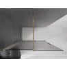 Mexen Velar Duschwand zum Schieben Walk-in 140 x 200 cm, Graphit 8 mm, Gold - 871-140-000-43-50