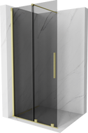 Mexen Velar Duschwand verschiebbar Walk-in 75 x 200 cm, Graphit 8 mm, gebürstet Gold - 871-075-000-43-55