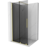 Mexen Velar Gleittür-Duschwand Walk-in 80 x 200 cm, Graphit 8 mm, gebürstetes Gold - 871-080-000-43-55