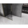 Mexen Velar Duschwand verschiebbar Walk-in 75 x 200 cm, Graphit 8 mm, gebürstet Gold - 871-075-000-43-55