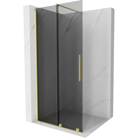 Mexen Velar Schiebedusche Walk-in 85 x 200 cm, Graphit 8 mm, gold gebürstet - 871-085-000-43-55