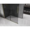 Mexen Velar Duschwand verschiebbar Walk-in 140 x 200 cm, graphit 8 mm, gebürstetes Gold - 871-140-000-43-55