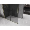 Mexen Velar Duschwand zum Schieben Walk-in 160 x 200 cm, Grafit 8 mm, gebürstet Gold - 871-160-000-43-55