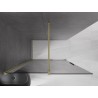 Mexen Velar Duschwand zum Schieben Walk-in 160 x 200 cm, Grafit 8 mm, gebürstet Gold - 871-160-000-43-55