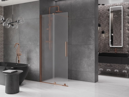 Mexen Velar Duschwand zum Schieben Walk-in 70 x 200 cm, Mattglas 8 mm, Roségold - 871-070-000-33-60