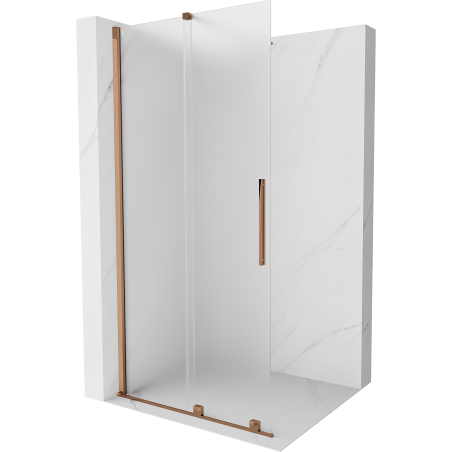 Mexen Velar Duschwand zum Schieben Walk-in 70 x 200 cm, Mattglas 8 mm, Roségold - 871-070-000-33-60