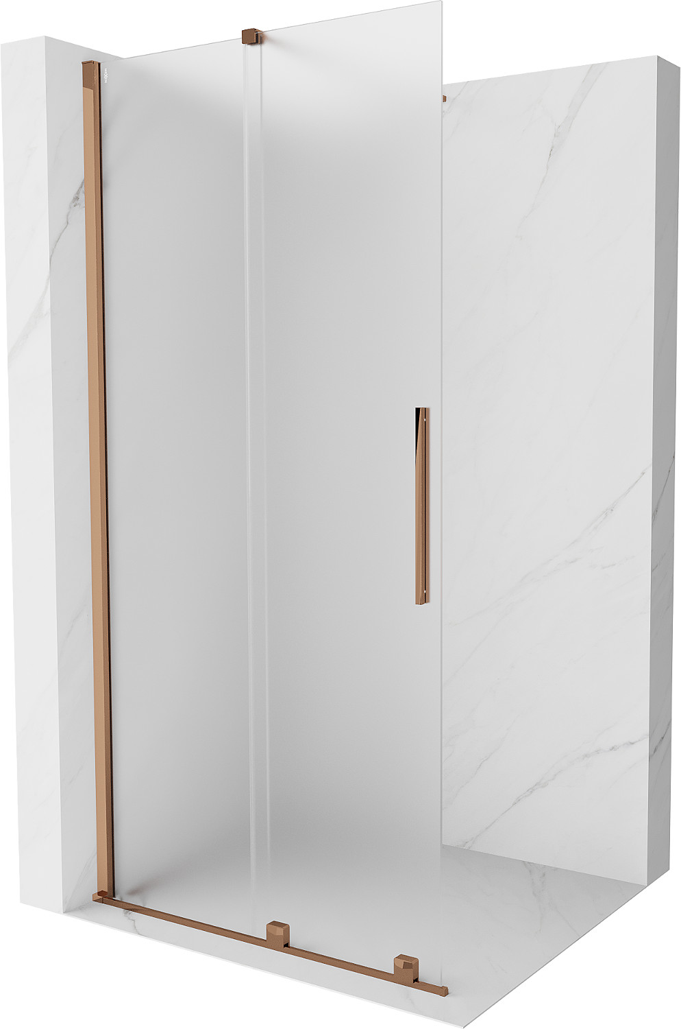 Mexen Velar Duschwand Walk-in 70 x 200 cm, matt 8 mm, roségold - 871-070-000-33-60