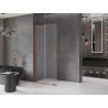 Mexen Velar Schiebedusche Walk-in 75 x 200 cm, Frost 8 mm, Roségold - 871-075-000-33-60