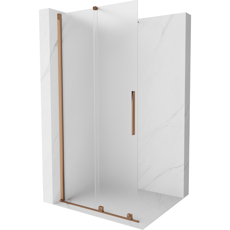 Mexen Velar Schiebedusche Walk-in 80 x 200 cm, Frost 8 mm, Roségold - 871-080-000-33-60
