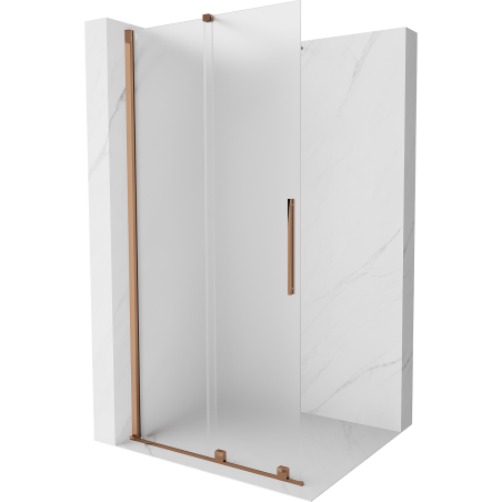 Mexen Velar gleitwandige Walk-in Dusche 100 x 200 cm, matt 8 mm, rosegold - 871-100-000-33-60