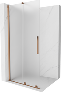 Mexen Velar Schiebedusche Walk-in 120 x 200 cm, mattiert 8 mm, Roségold - 871-120-000-33-60