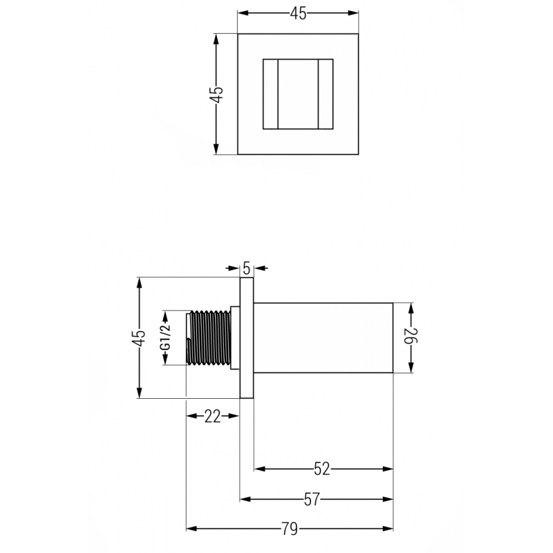 Mexen Cube Duschhalter, gold - 79350-50