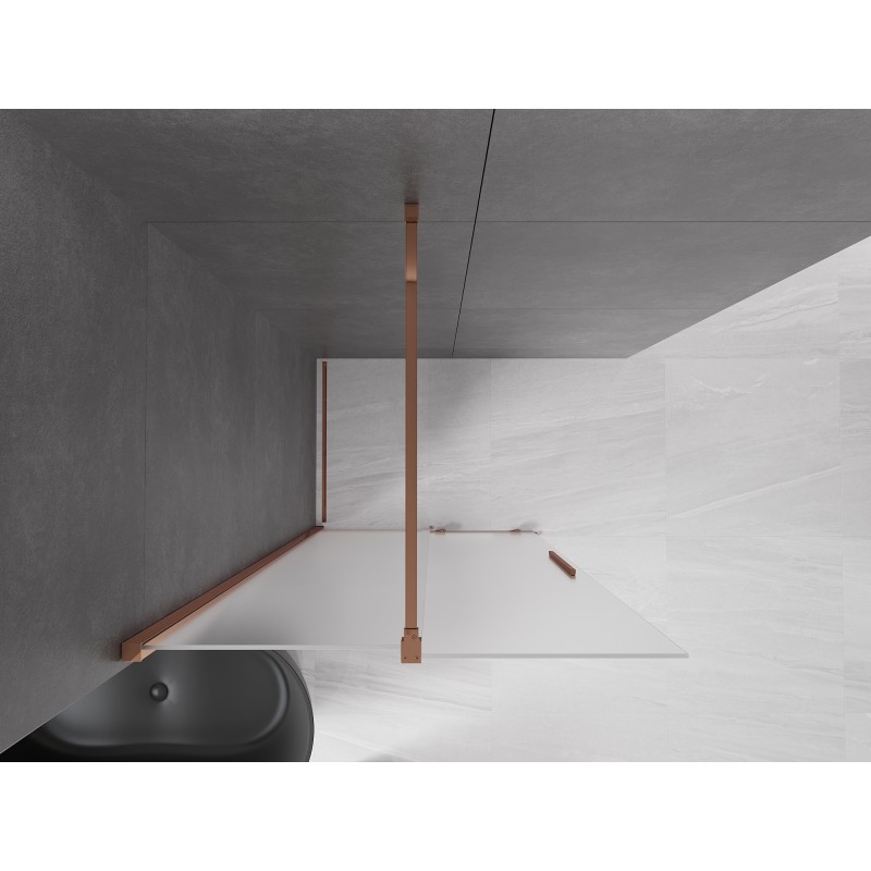Mexen Velar Schiebedusche Walk-in 120 x 200 cm, mattiert 8 mm, Roségold - 871-120-000-33-60