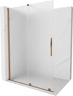 Mexen Velar Duschwand zum Schieben Walk-in 130 x 200 cm, Mattglas 8 mm, Roségold - 871-130-000-33-60