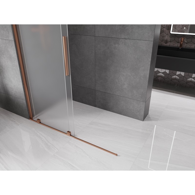 Mexen Velar begehbare Duschwand zum Schieben 160 x 200 cm, matt 8 mm, Roségold - 871-160-000-33-60
