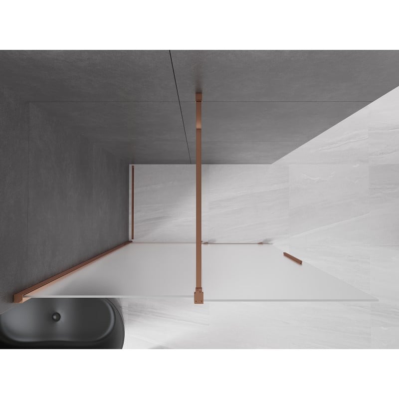 Mexen Velar Duschwand verschiebbar Walk-in 150 x 200 cm, Frost 8 mm, Roségold - 871-150-000-33-60