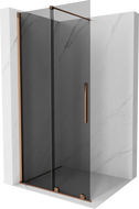 Mexen Velar Duschwand Schiebewand Walk-in 70 x 200 cm, Graphit 8 mm, Roségold - 871-070-000-43-60