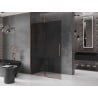 Mexen Velar begehbare Duschwand zum Schieben 140 x 200 cm, graues Glas 8 mm, Roségold - 871-140-000-43-60