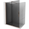 Mexen Velar Duschwand zum Schieben Walk-in 130 x 200 cm, Graphit 8 mm, Roségold - 871-130-000-43-60