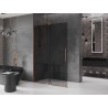 Mexen Velar Duschwand verschiebbar Walk-in 160 x 200 cm, Graphit 8 mm, Roségold - 871-160-000-43-60