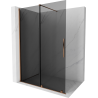 Mexen Velar Duschwand verschiebbar Walk-in 160 x 200 cm, Graphit 8 mm, Roségold - 871-160-000-43-60