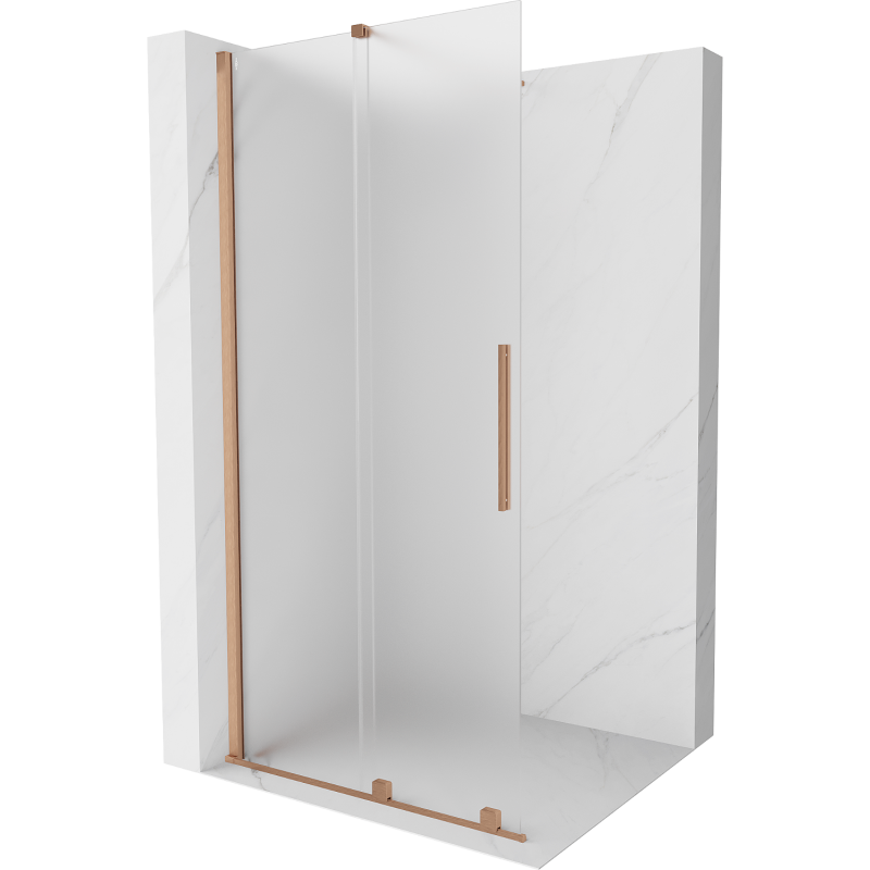 Mexen Velar Schiebeduschwand Walk-in 70 x 200 cm, mattiert 8 mm, gebürstetes Kupfer - 871-070-000-33-65