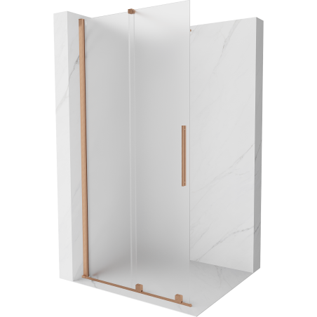 Mexen Velar verschiebbare Walk-in-Duschwand 100 x 200 cm, mattiert 8 mm, gebürstetes Kupfer - 871-100-000-33-65