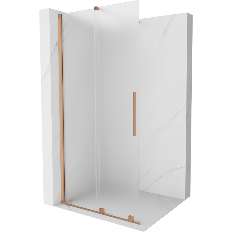 Mexen Velar Duschwand verschiebbar Walk-in 120 x 200 cm, matt 8 mm, gebürstetes Kupfer - 871-120-000-33-65
